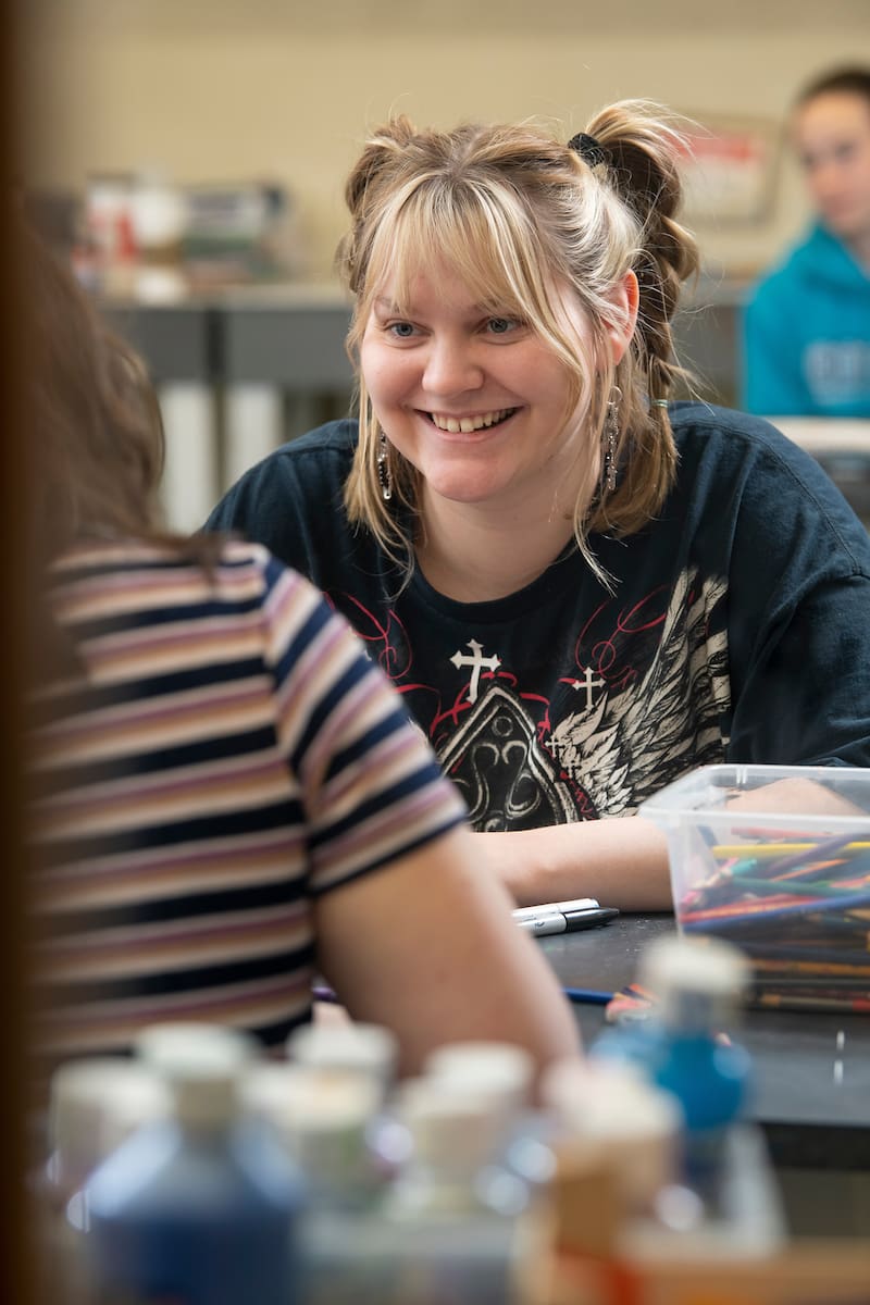 Pre Art Therapy student smiling.