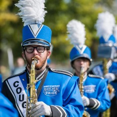 students in marching band