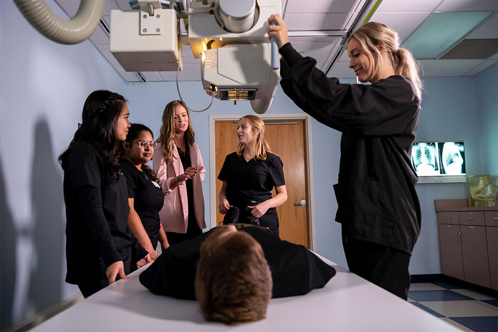 The radiologic technology lab has x-ray equipment students get hands-on training with.