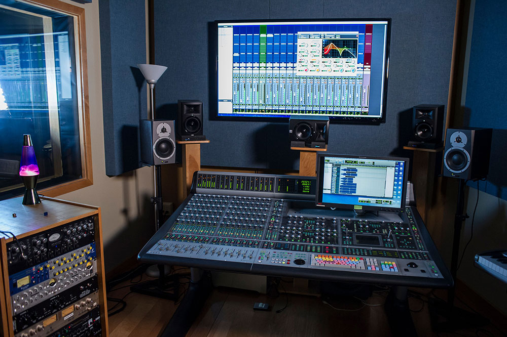 Studio B features a unique tracking room and single isolation booth, an Avid s6 digital console, HD IO and matrix interfaces, as well as a variety of outboard equipment.