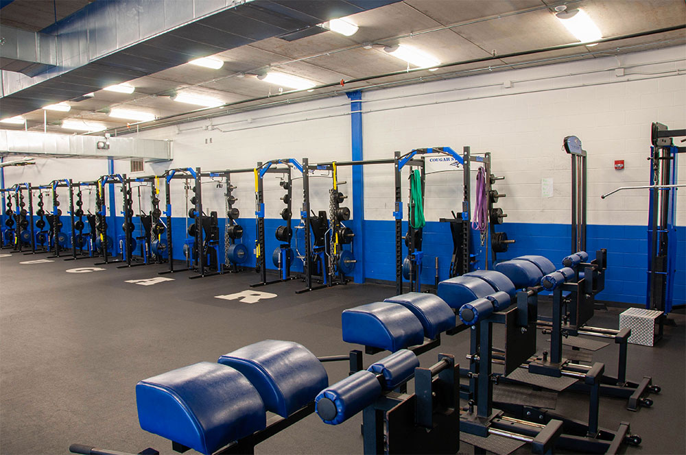 R. Bruce Dye Training Center weight room for the football team
