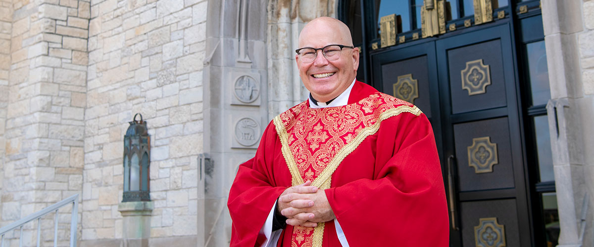 Father Eric Albert Zimmer following his inauguration as the 10th president of the University of Saint Francis