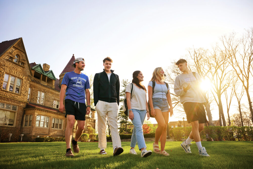 Students walking near Brookside